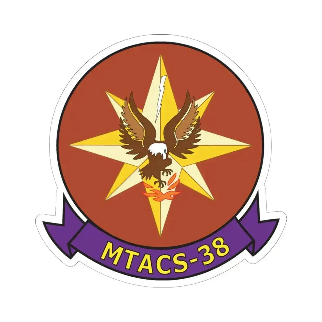MTACS 38 Fire Chickens (USMC) STICKER Vinyl Kiss-Cut Decal 6 Inch White - The Sticker Space