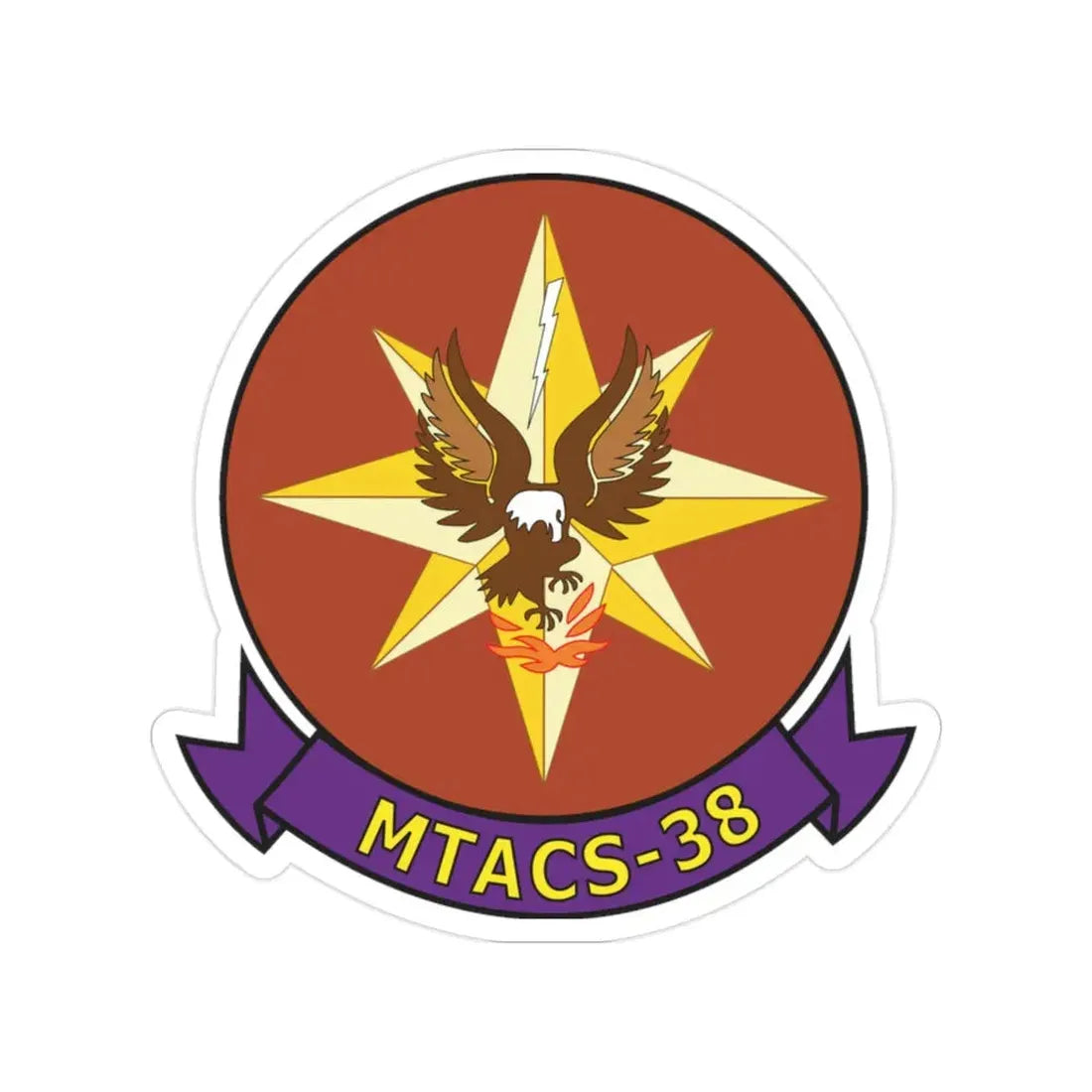 MTACS 38 Fire Chickens (USMC) Transparent STICKER Die-Cut Vinyl Decal 2 Inch - The Sticker Space