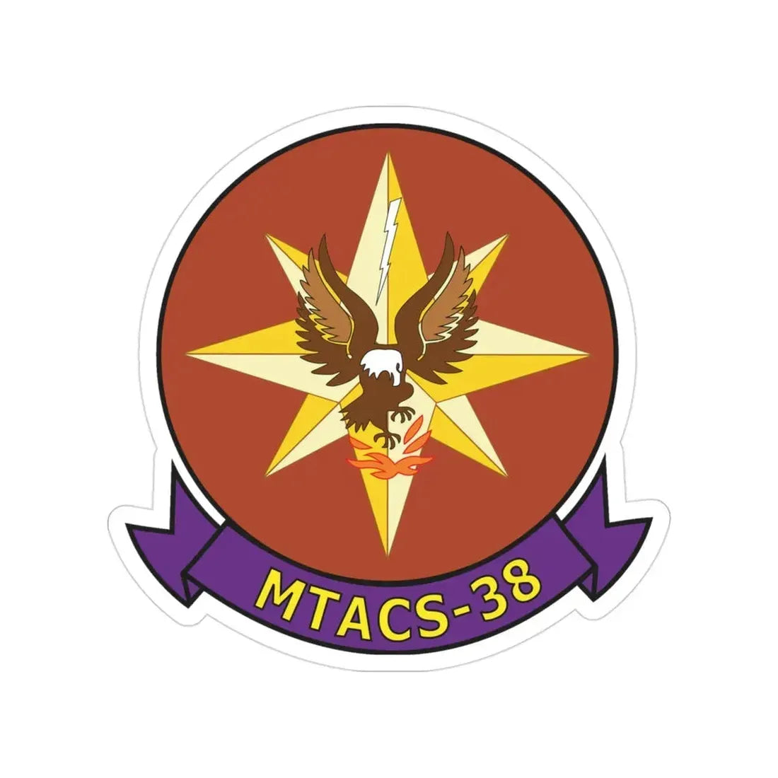MTACS 38 Fire Chickens (USMC) Transparent STICKER Die-Cut Vinyl Decal 3 Inch - The Sticker Space