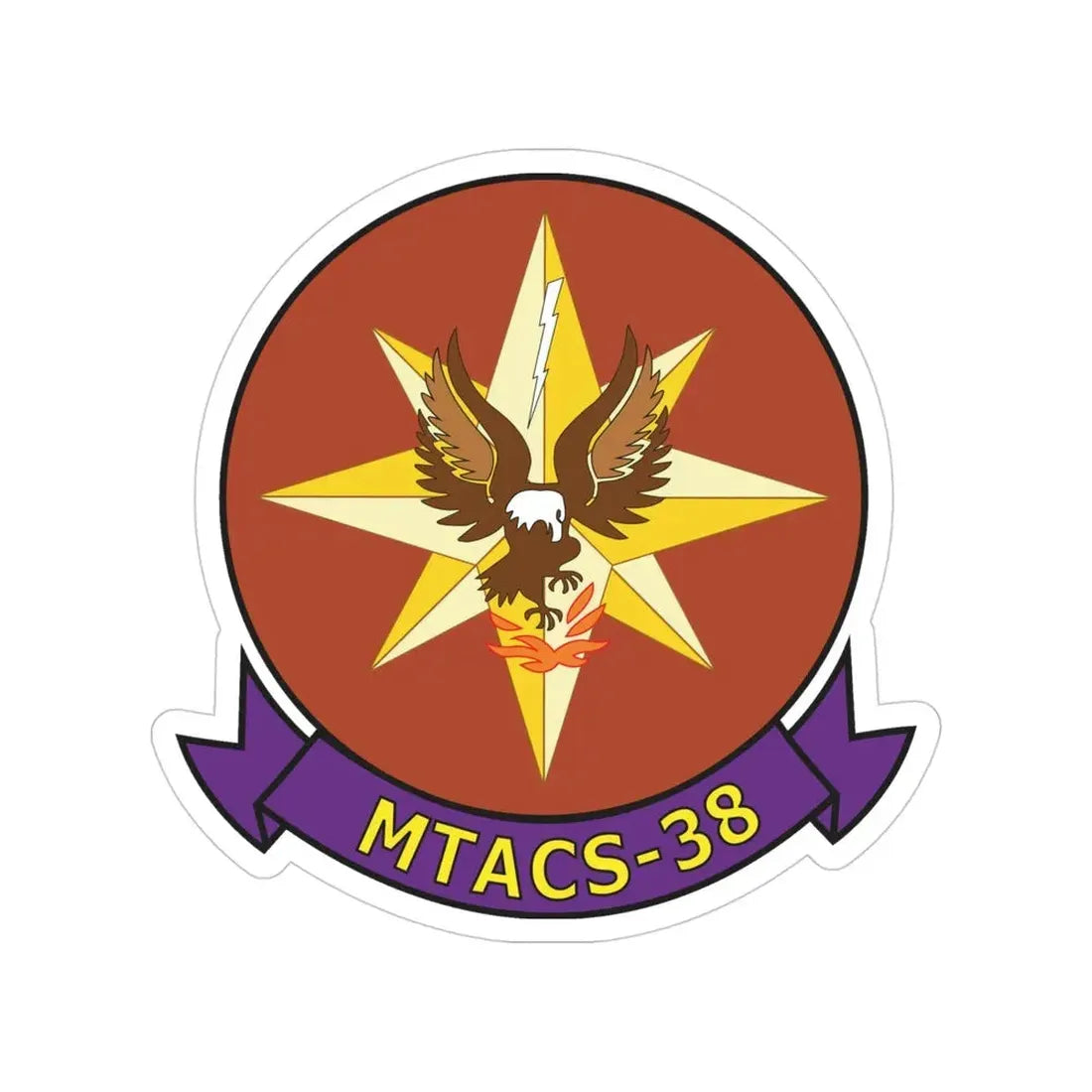MTACS 38 Fire Chickens (USMC) Transparent STICKER Die-Cut Vinyl Decal 4 Inch - The Sticker Space