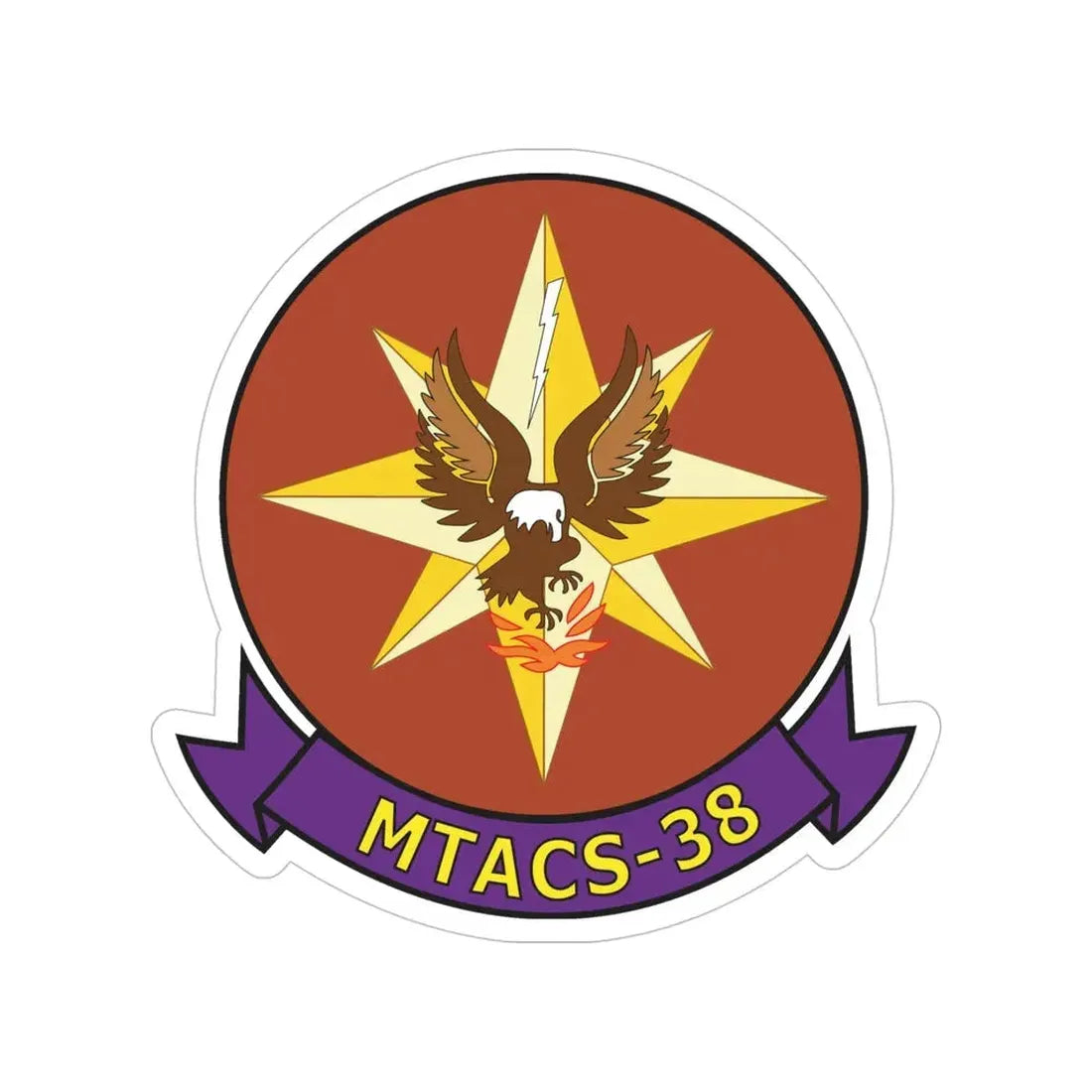 MTACS 38 Fire Chickens (USMC) Transparent STICKER Die-Cut Vinyl Decal 5 Inch - The Sticker Space