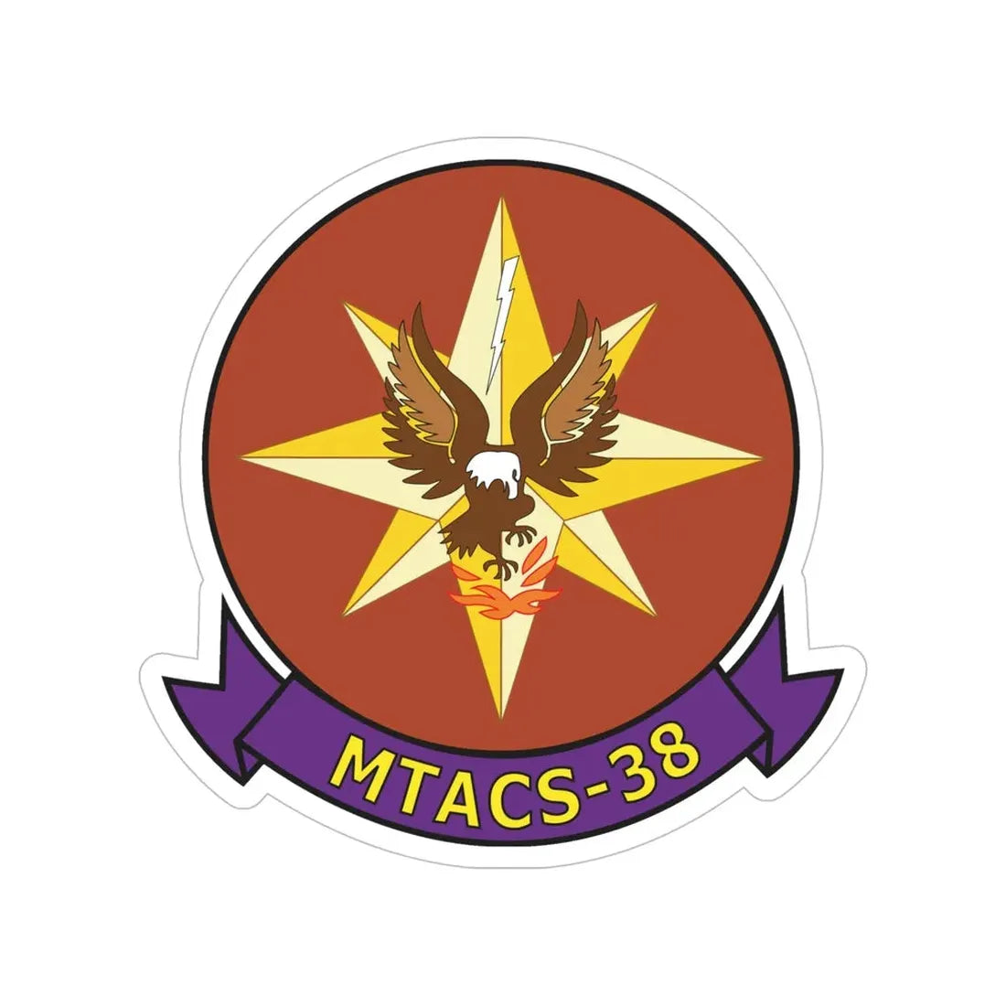 MTACS 38 Fire Chickens (USMC) Transparent STICKER Die-Cut Vinyl Decal - The Sticker Space