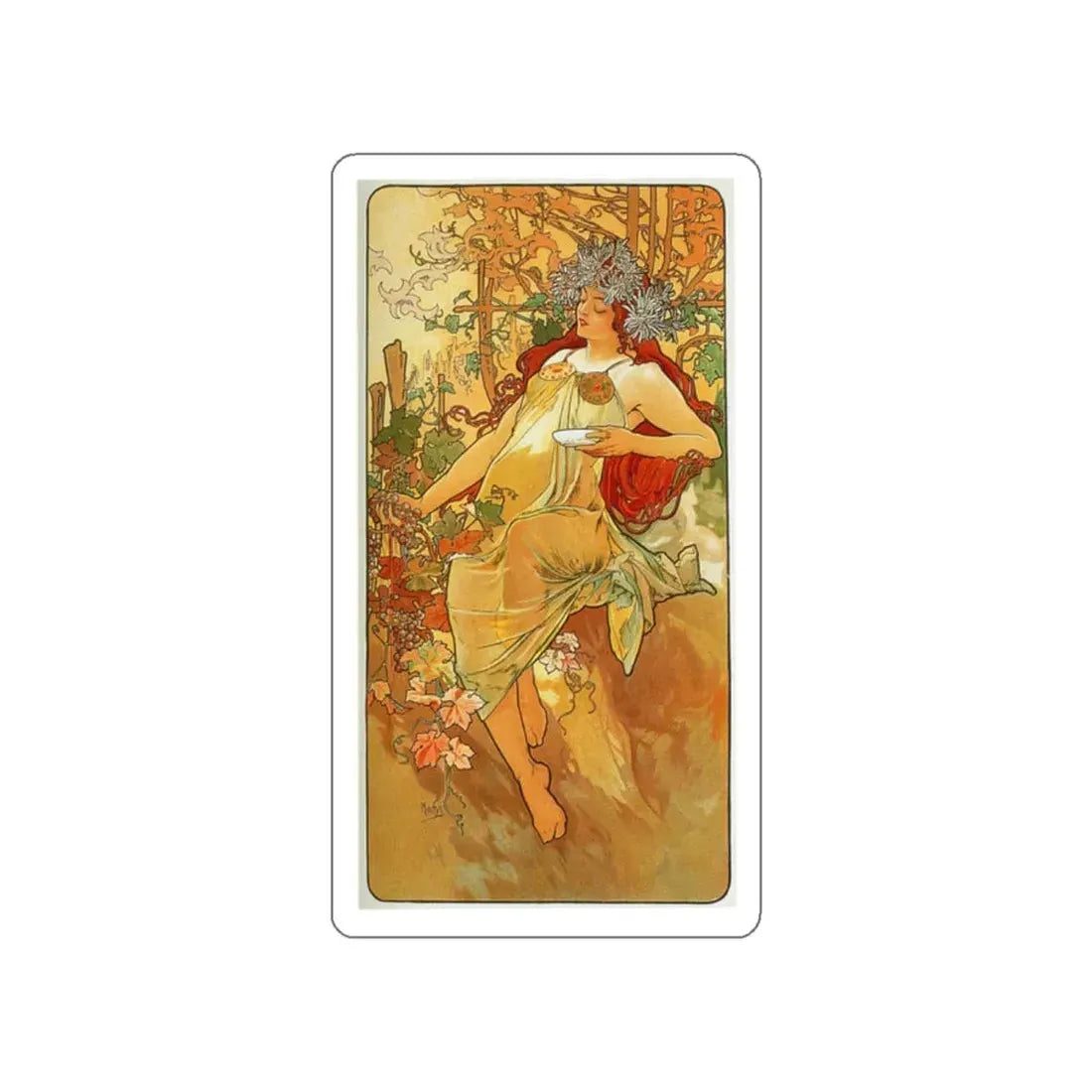 MUCHA, Alphonse Maria - 124 (Artwork) STICKER Vinyl Die-Cut Decal - The Sticker Space