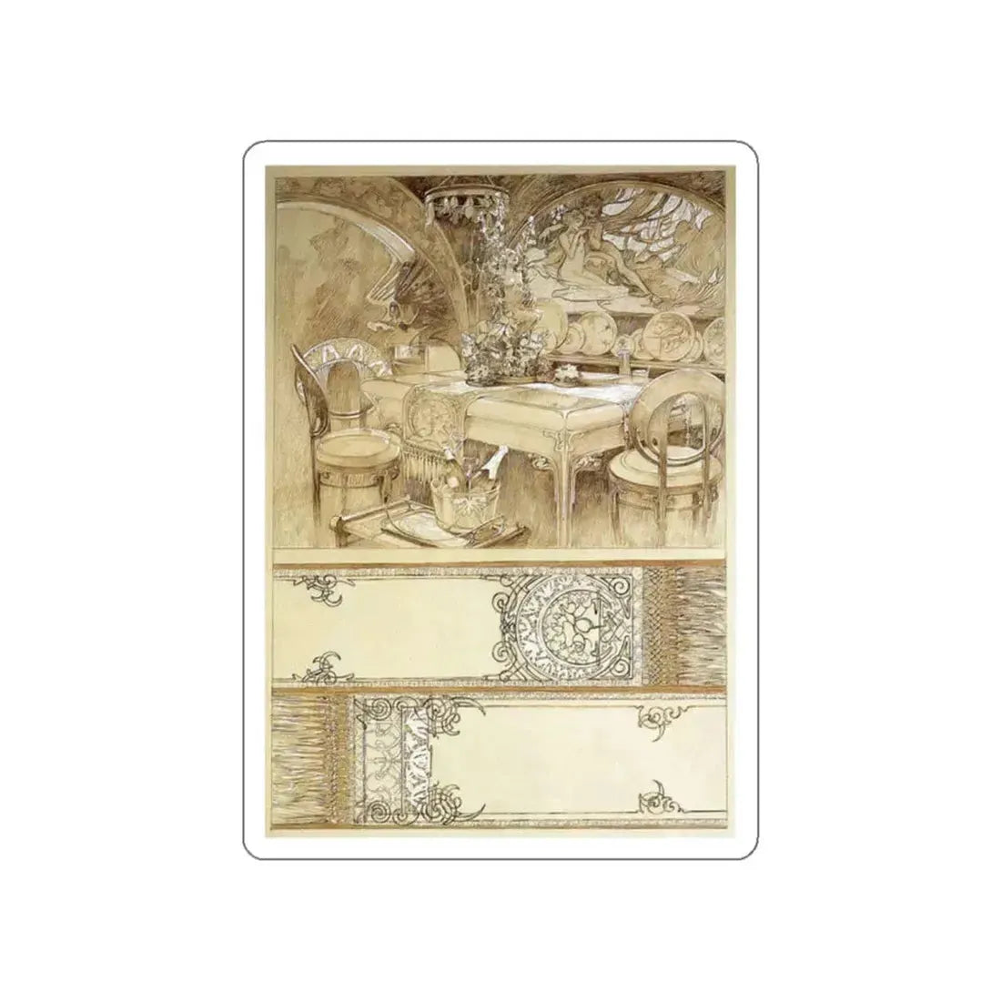 MUCHA, Alphonse Maria - 160 (Artwork) STICKER Vinyl Die-Cut Decal White Die-Cut 2 Inch - The Sticker Space