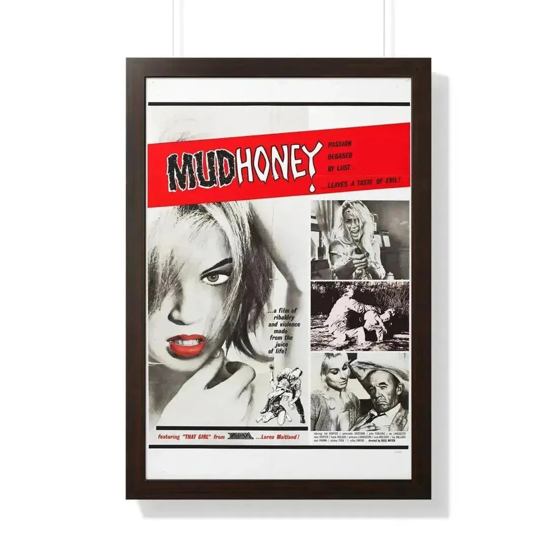 MUDHONEY (2) 1965 - Framed Movie Poster 20" x 30" Walnut - The Sticker Space