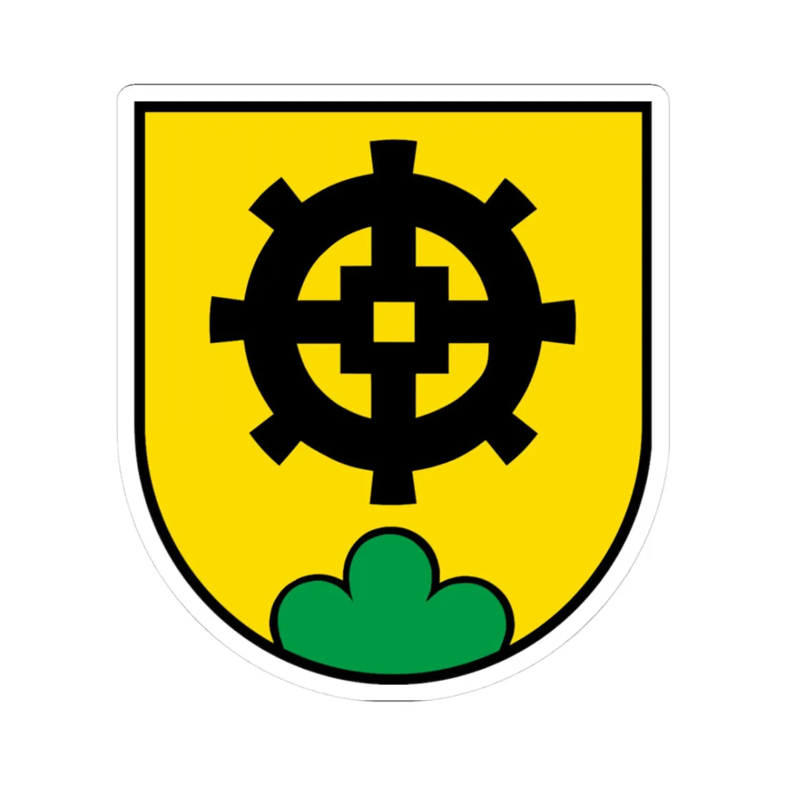 Muelligen-blason (Switzerland) (Coat of Arms) STICKER Vinyl Kiss-Cut Decal 3 Inch White - The Sticker Space