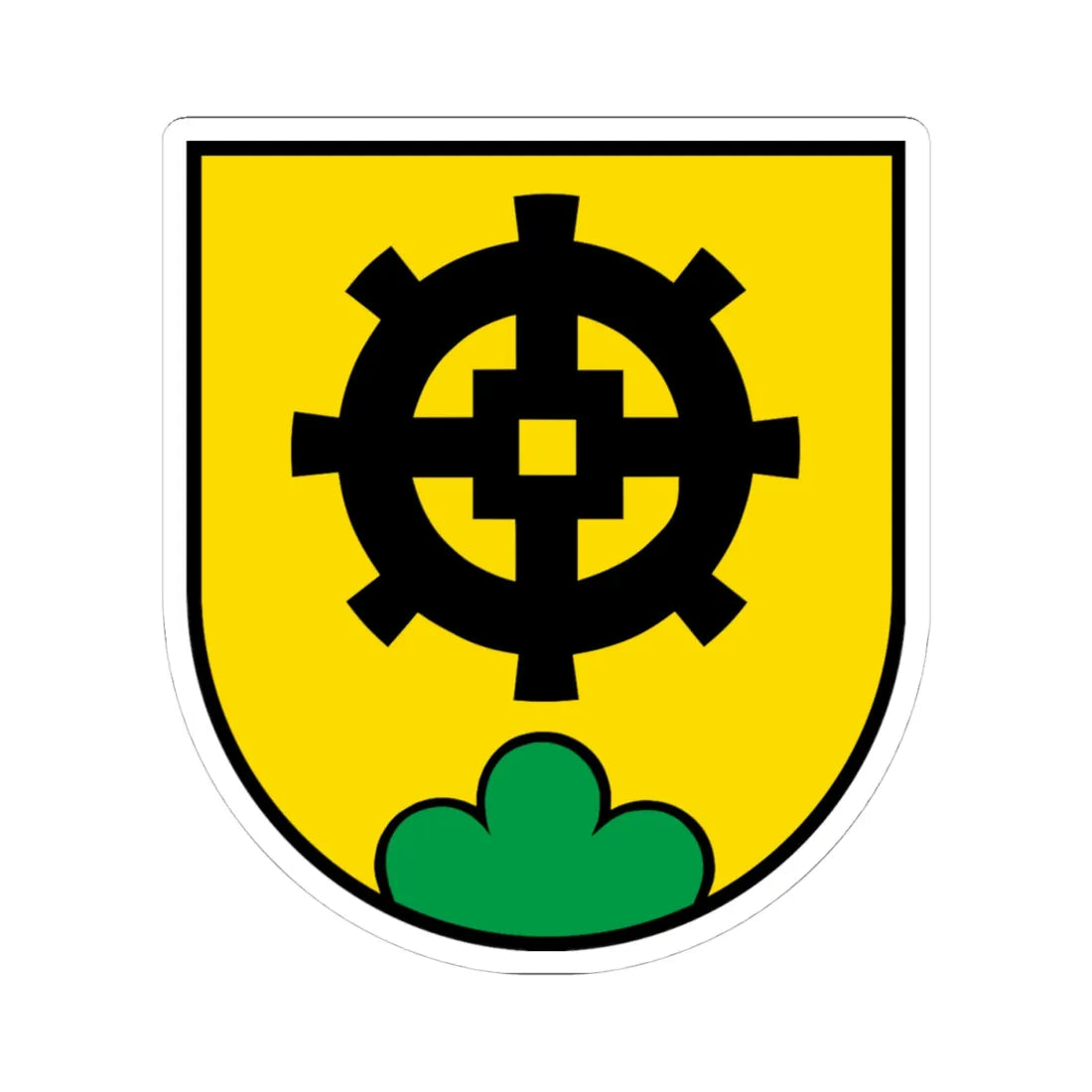Muelligen-blason (Switzerland) (Coat of Arms) STICKER Vinyl Kiss-Cut Decal 4 Inch White - The Sticker Space