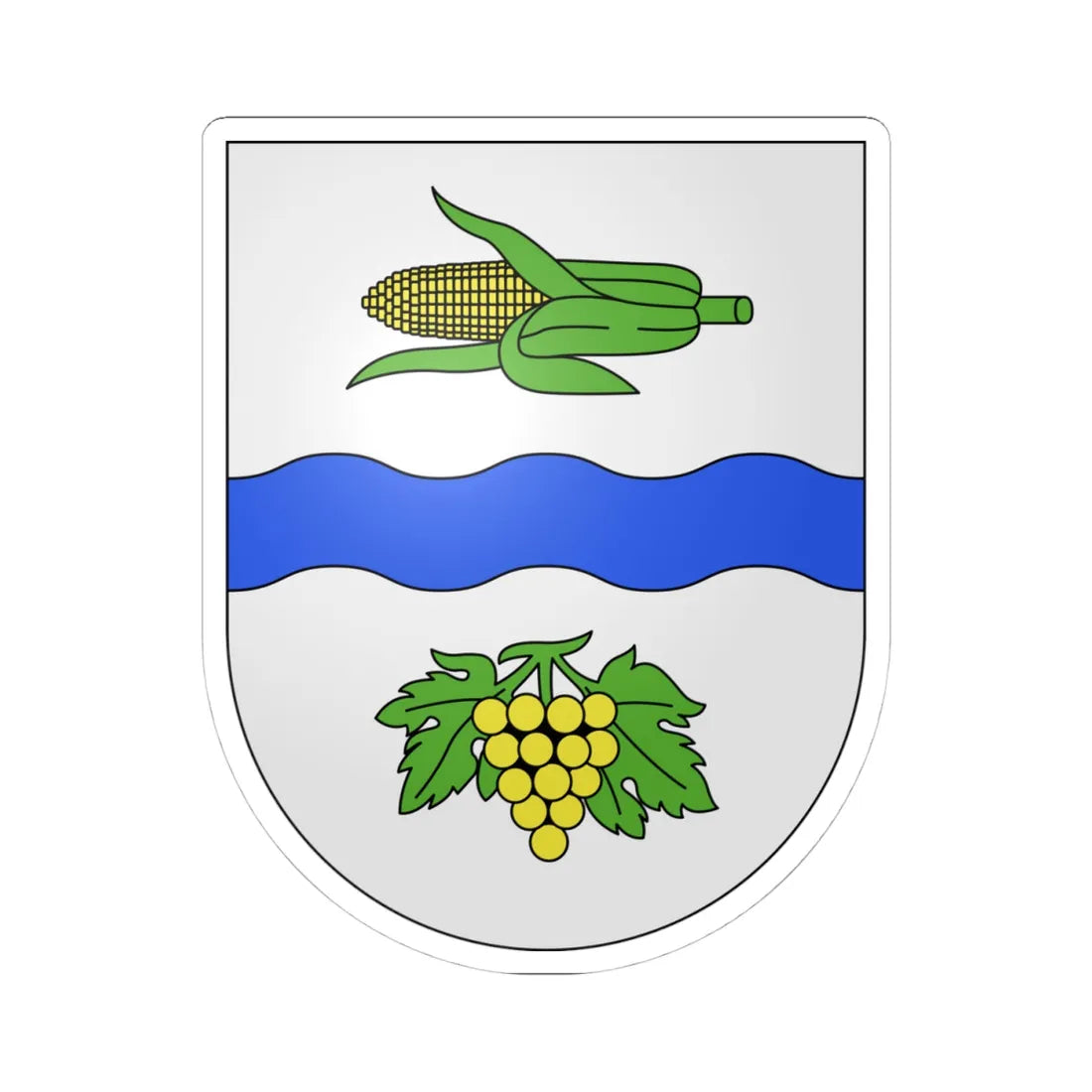 Muggio-coat of arms (Switzerland) (Coat of Arms) STICKER Vinyl Kiss-Cut Decal 4 Inch White - The Sticker Space