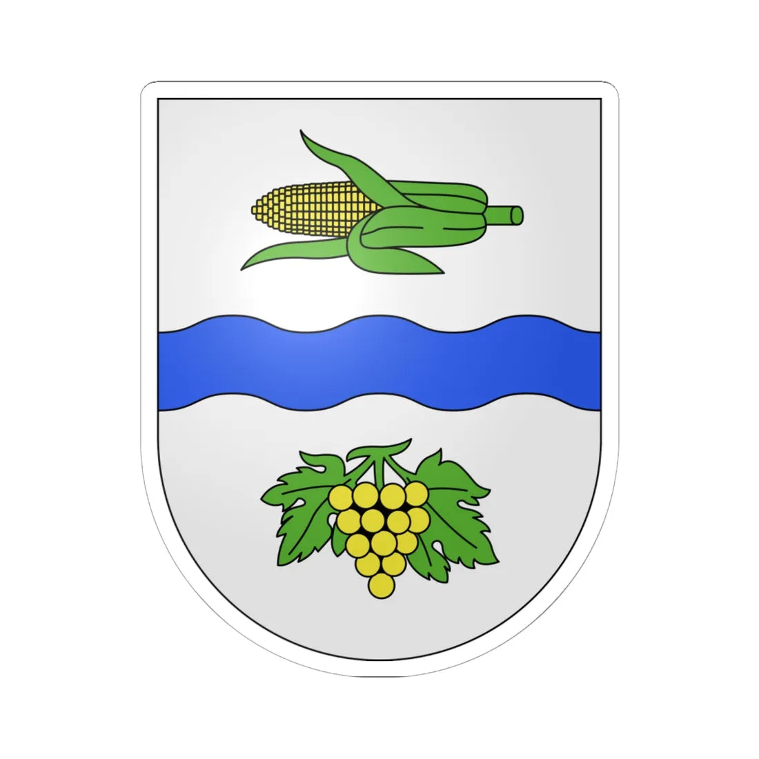 Muggio-coat of arms (Switzerland) (Coat of Arms) STICKER Vinyl Kiss-Cut Decal 6 Inch White - The Sticker Space