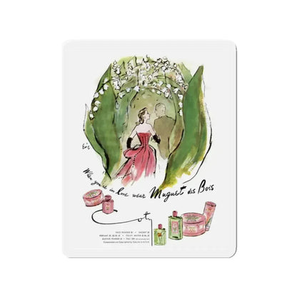 Muguet des Bois, advertisement, Cosmopolitan, May 1947 (Magazine Illustration) Refrigerator Magnet 2 Inch - The Sticker Space