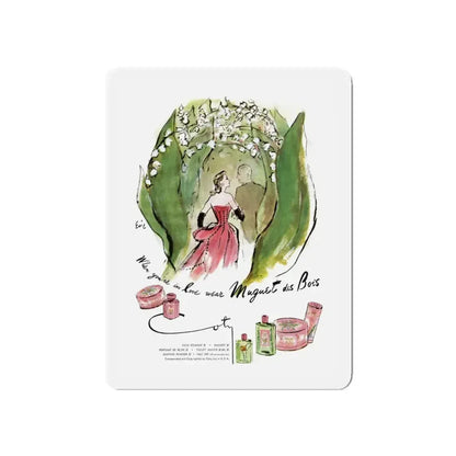 Muguet des Bois, advertisement, Cosmopolitan, May 1947 (Magazine Illustration) Refrigerator Magnet 5 Inch - The Sticker Space