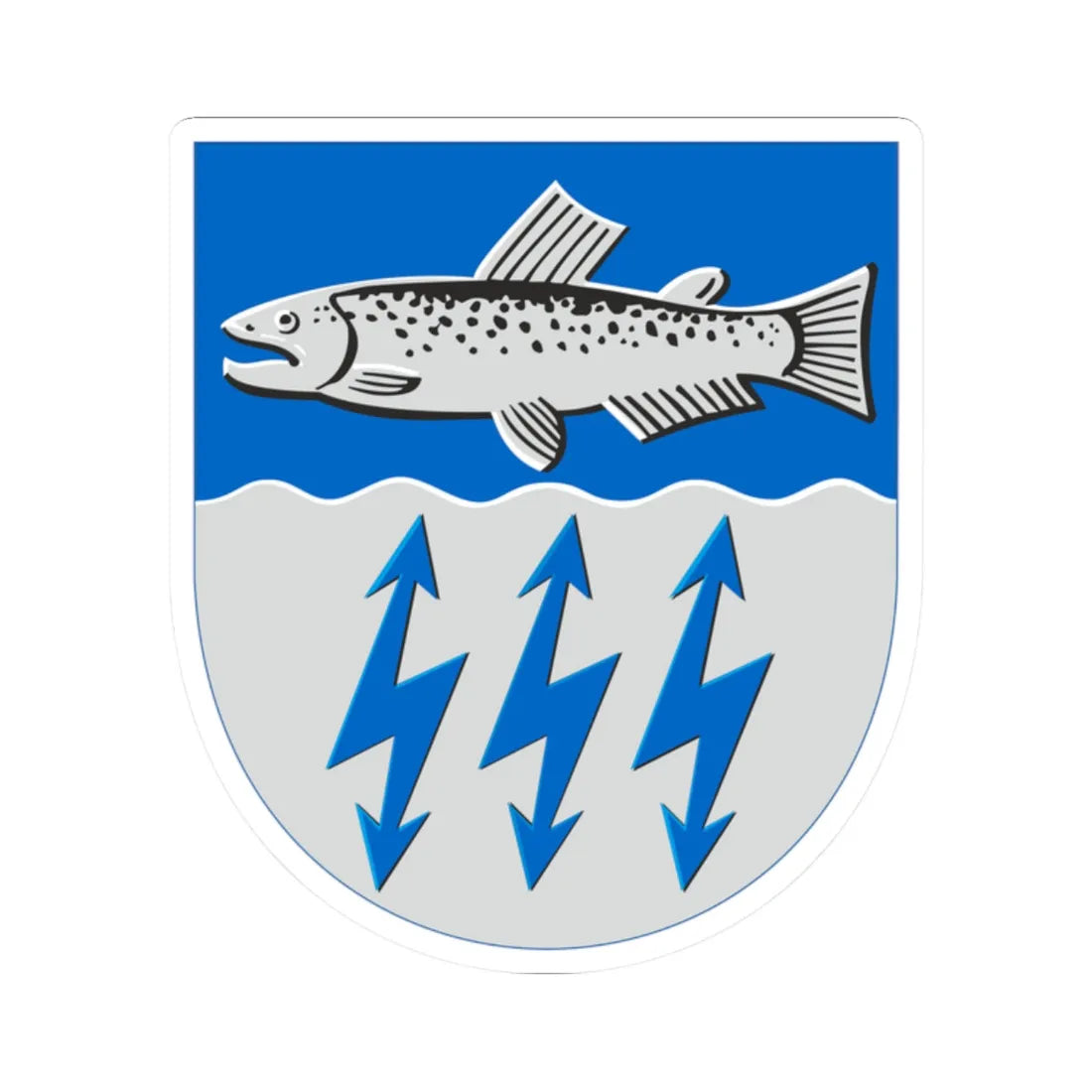 Muhos.vaakuna (Finland) (Coat of Arms) STICKER Vinyl Kiss-Cut Decal 2 Inch White - The Sticker Space