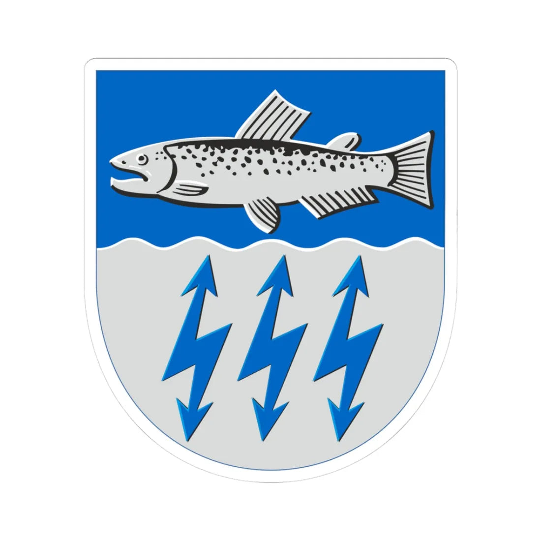 Muhos.vaakuna (Finland) (Coat of Arms) STICKER Vinyl Kiss-Cut Decal 3 Inch White - The Sticker Space