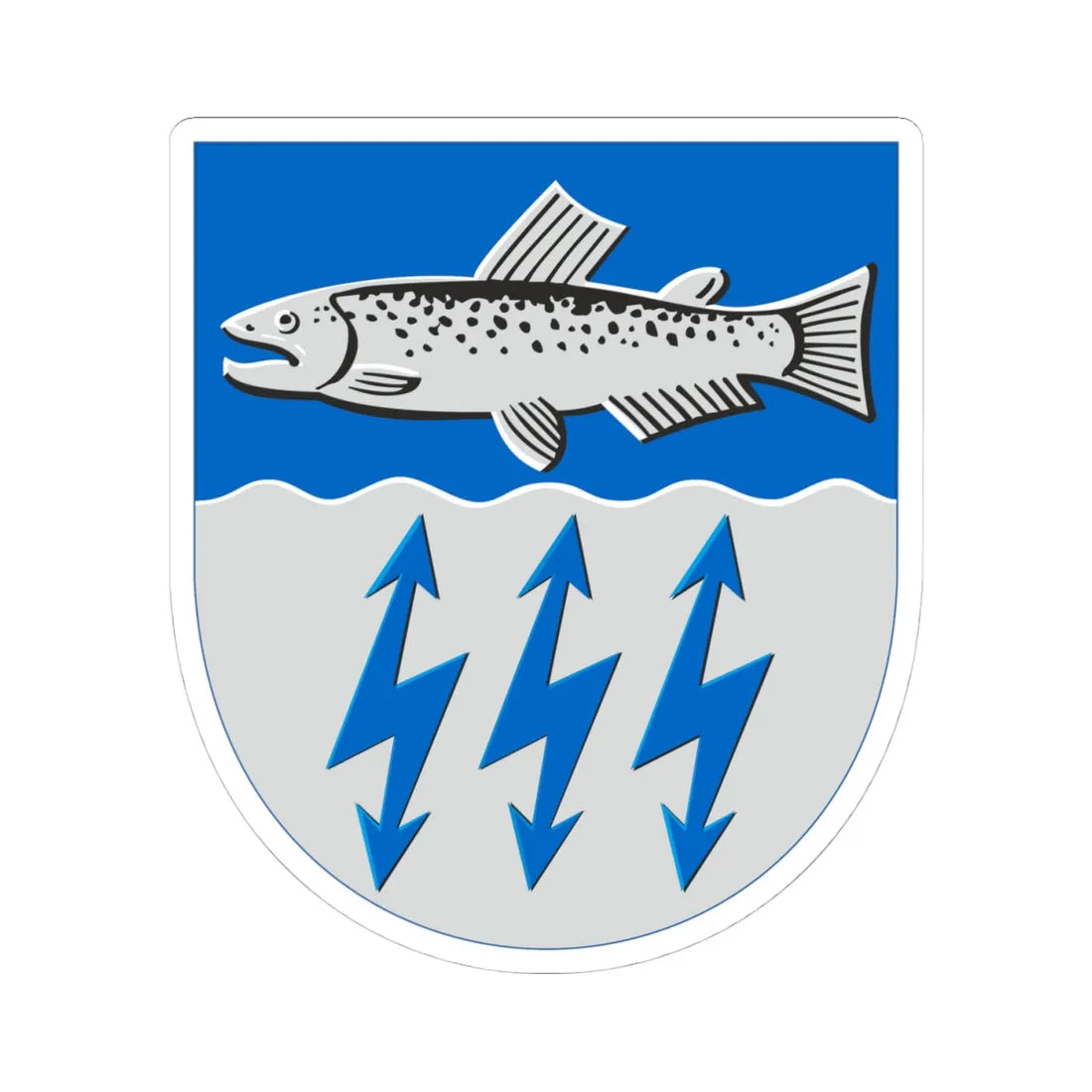 Muhos.vaakuna (Finland) (Coat of Arms) STICKER Vinyl Kiss-Cut Decal 4 Inch White - The Sticker Space