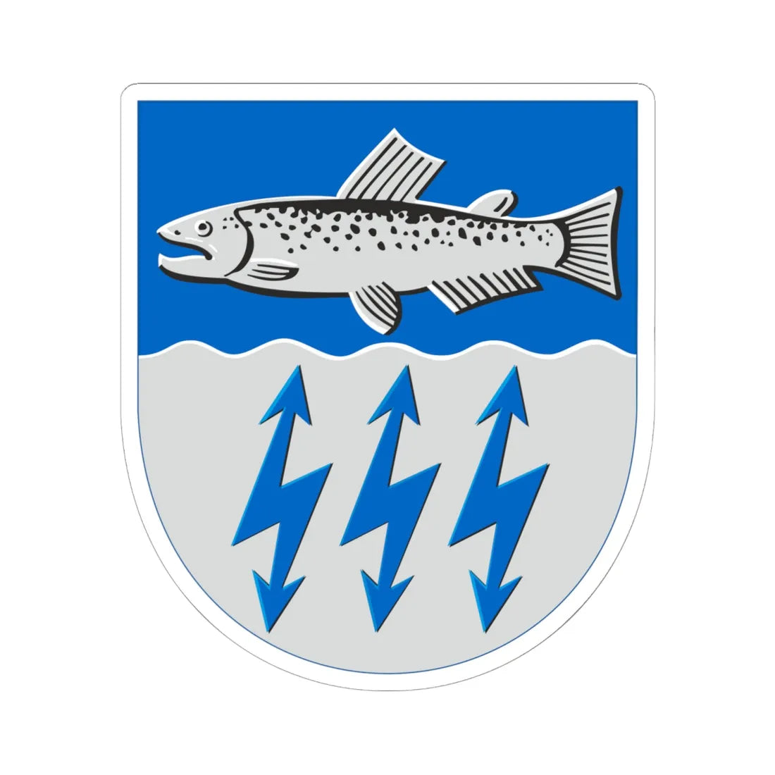 Muhos.vaakuna (Finland) (Coat of Arms) STICKER Vinyl Kiss-Cut Decal 6 Inch White - The Sticker Space