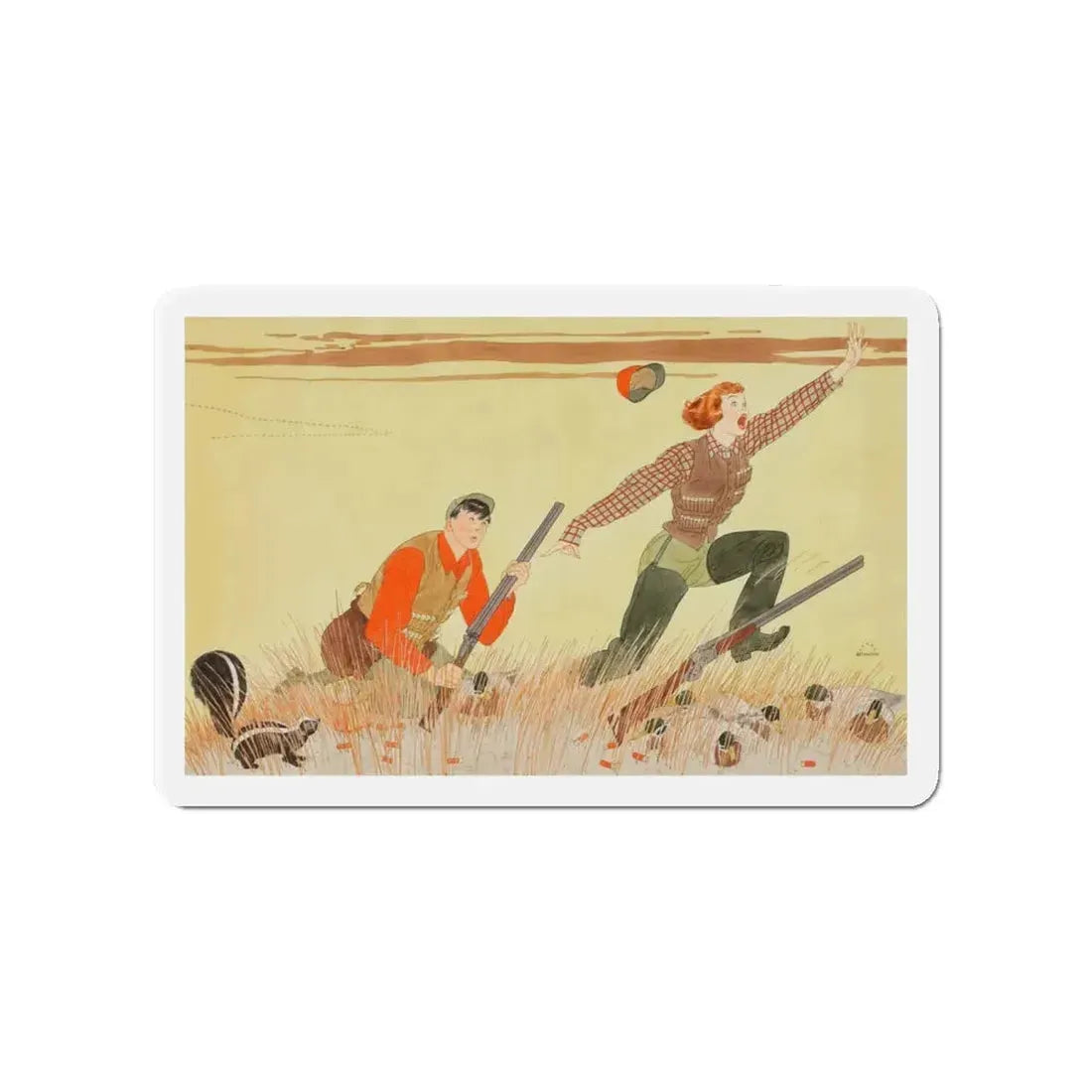 Mullin's Pretty Blind Mate, Collier's magazine story illustration, circa 1945 (Magazine Illustration) Refrigerator Magnet 4 Inch - The Sticker Space