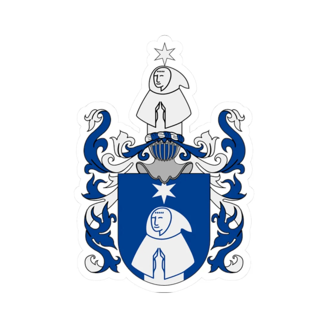 Munck af Fulkila vapen hela (Sweden) (Coat of Arms) STICKER Vinyl Kiss-Cut Decal 2 Inch White - The Sticker Space