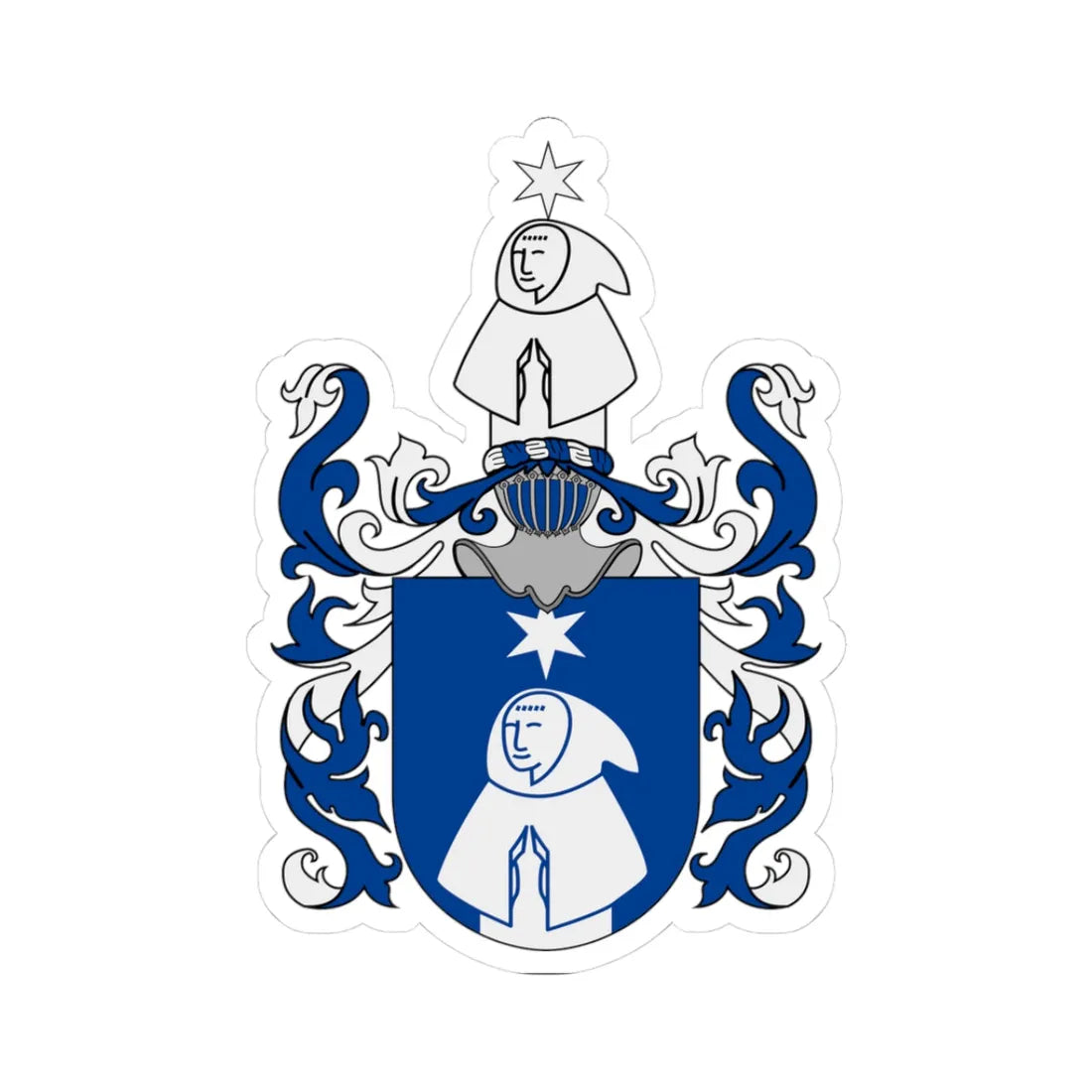 Munck af Fulkila vapen hela (Sweden) (Coat of Arms) STICKER Vinyl Kiss-Cut Decal 3 Inch White - The Sticker Space