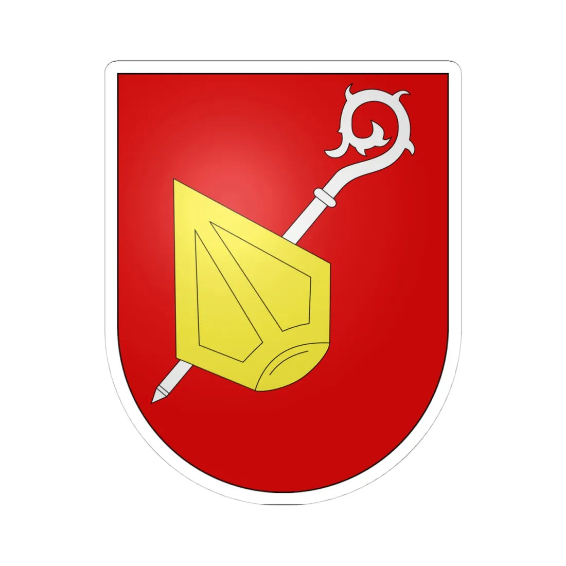 Mund-coat of arms (Switzerland) (Coat of Arms) STICKER Vinyl Kiss-Cut Decal 4 Inch White - The Sticker Space