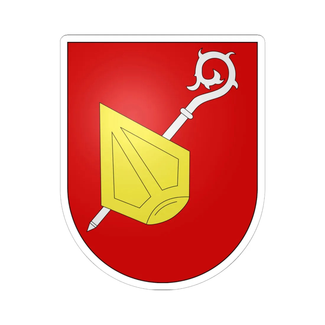 Mund-coat of arms (Switzerland) (Coat of Arms) STICKER Vinyl Kiss-Cut Decal 6 Inch White - The Sticker Space