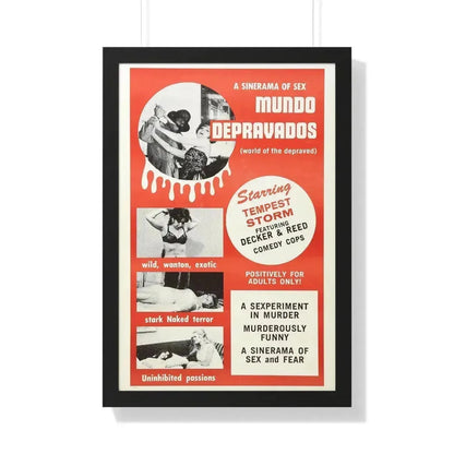 MUNDO DEPRAVADOS 1967 - Framed Movie Poster 20" x 30" Black - The Sticker Space