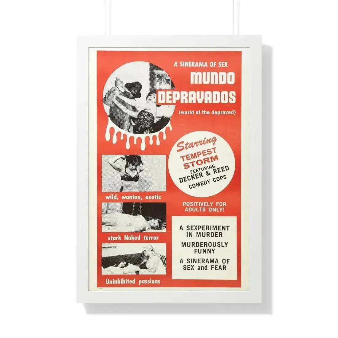 MUNDO DEPRAVADOS 1967 - Framed Movie Poster 20" x 30" White - The Sticker Space