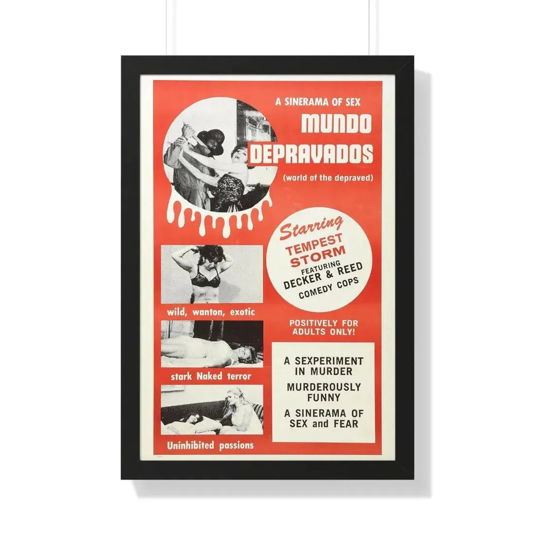 MUNDO DEPRAVADOS 1967 - Framed Movie Poster - The Sticker Space