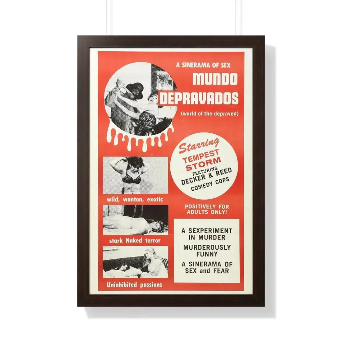 MUNDO DEPRAVADOS 1967 - Framed Movie Poster - The Sticker Space