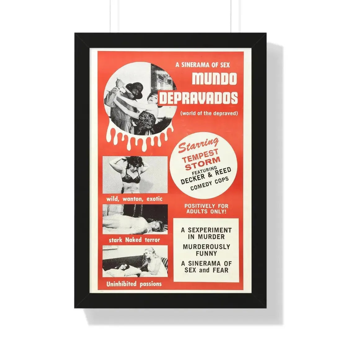 MUNDO DEPRAVADOS 1967 - Framed Movie Poster - The Sticker Space