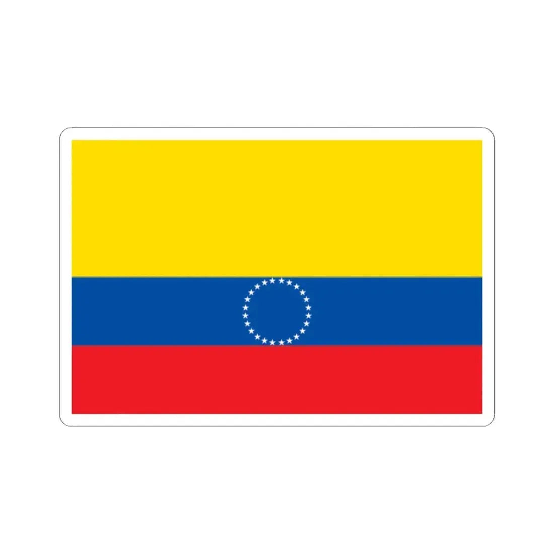 Municipal flag of Ecuador (Ecuador) STICKER Vinyl Kiss-Cut Decal 2 Inch White - The Sticker Space