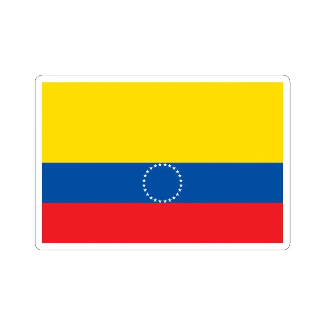 Municipal flag of Ecuador (Ecuador) STICKER Vinyl Kiss-Cut Decal 3 Inch White - The Sticker Space