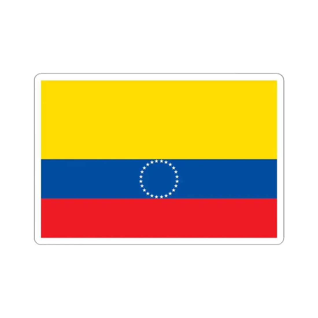Municipal flag of Ecuador (Ecuador) STICKER Vinyl Kiss-Cut Decal 4 Inch White - The Sticker Space