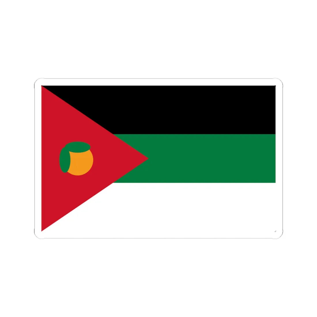 Munir Dakak Palestine Flag Proposal alt 1 1929 (Palestine) STICKER Vinyl Kiss-Cut Decal 3 Inch White - The Sticker Space