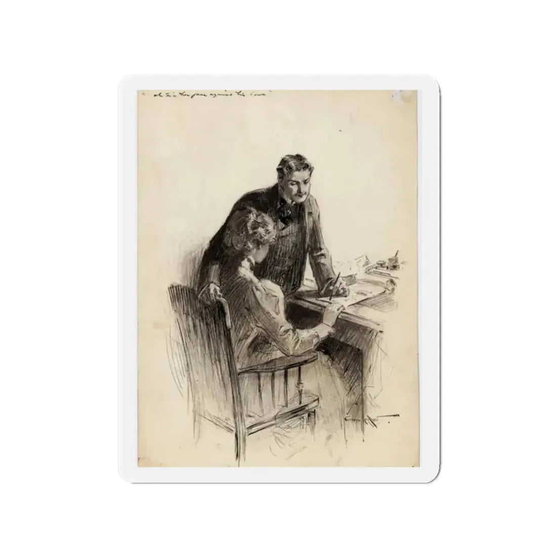 Munsey's Magazine Illustration (Magazine Illustration) Refrigerator Magnet 2 Inch - The Sticker Space