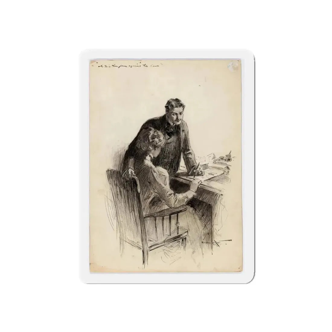 Munsey's Magazine Illustration (Magazine Illustration) Refrigerator Magnet - The Sticker Space