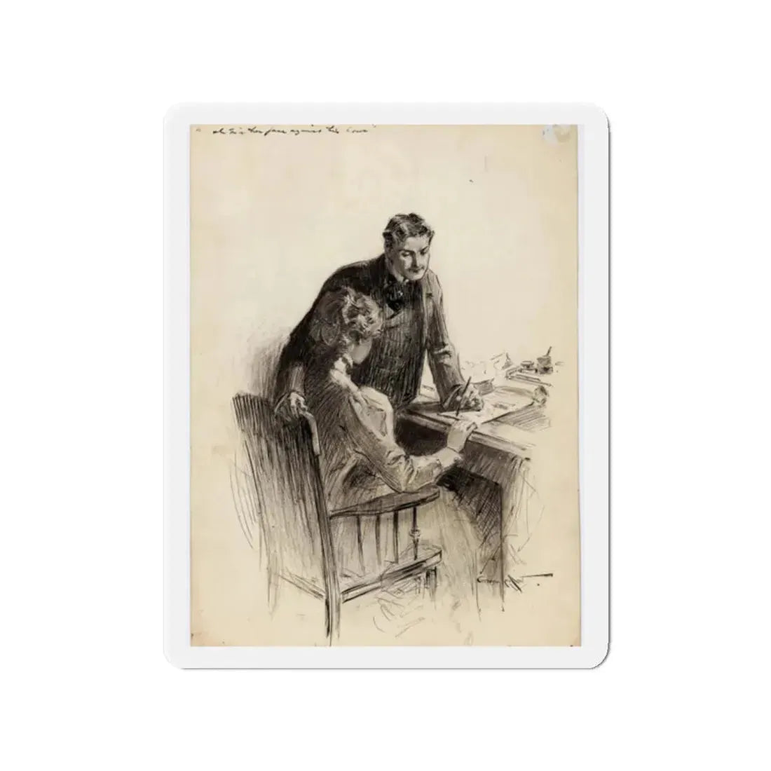 Munsey's Magazine Illustration (Magazine Illustration) Refrigerator Magnet - The Sticker Space