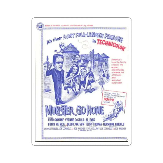 MUNSTER, GO HOME 1966 Movie Poster - STICKER Vinyl Kiss-Cut Decal 2 Inch White - The Sticker Space