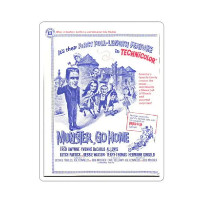 MUNSTER, GO HOME 1966 Movie Poster - STICKER Vinyl Kiss-Cut Decal 3 Inch White - The Sticker Space