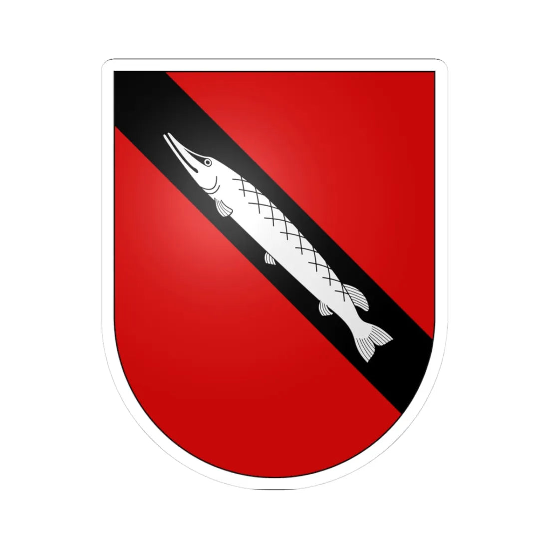 Muntelier-coat of arms (Switzerland) (Coat of Arms) STICKER Vinyl Kiss-Cut Decal 3 Inch White - The Sticker Space