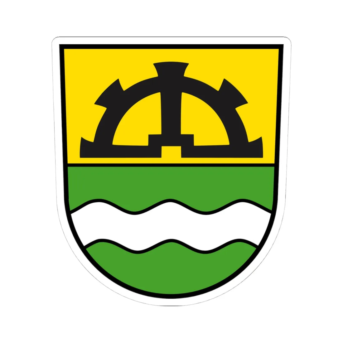 Muolen-coat of arms (Switzerland) (Coat of Arms) STICKER Vinyl Kiss-Cut Decal 4 Inch White - The Sticker Space