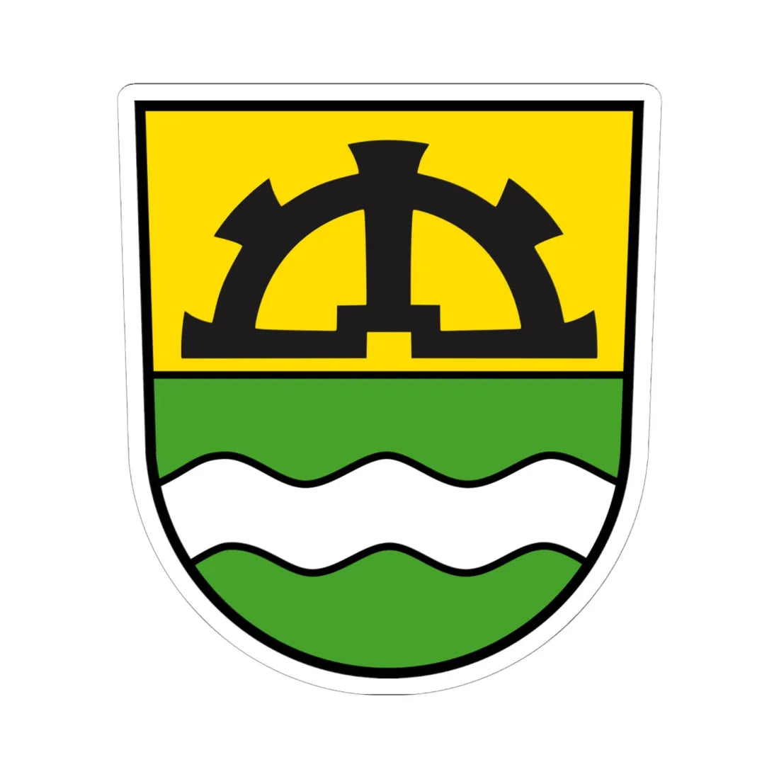 Muolen-coat of arms (Switzerland) (Coat of Arms) STICKER Vinyl Kiss-Cut Decal 6 Inch White - The Sticker Space