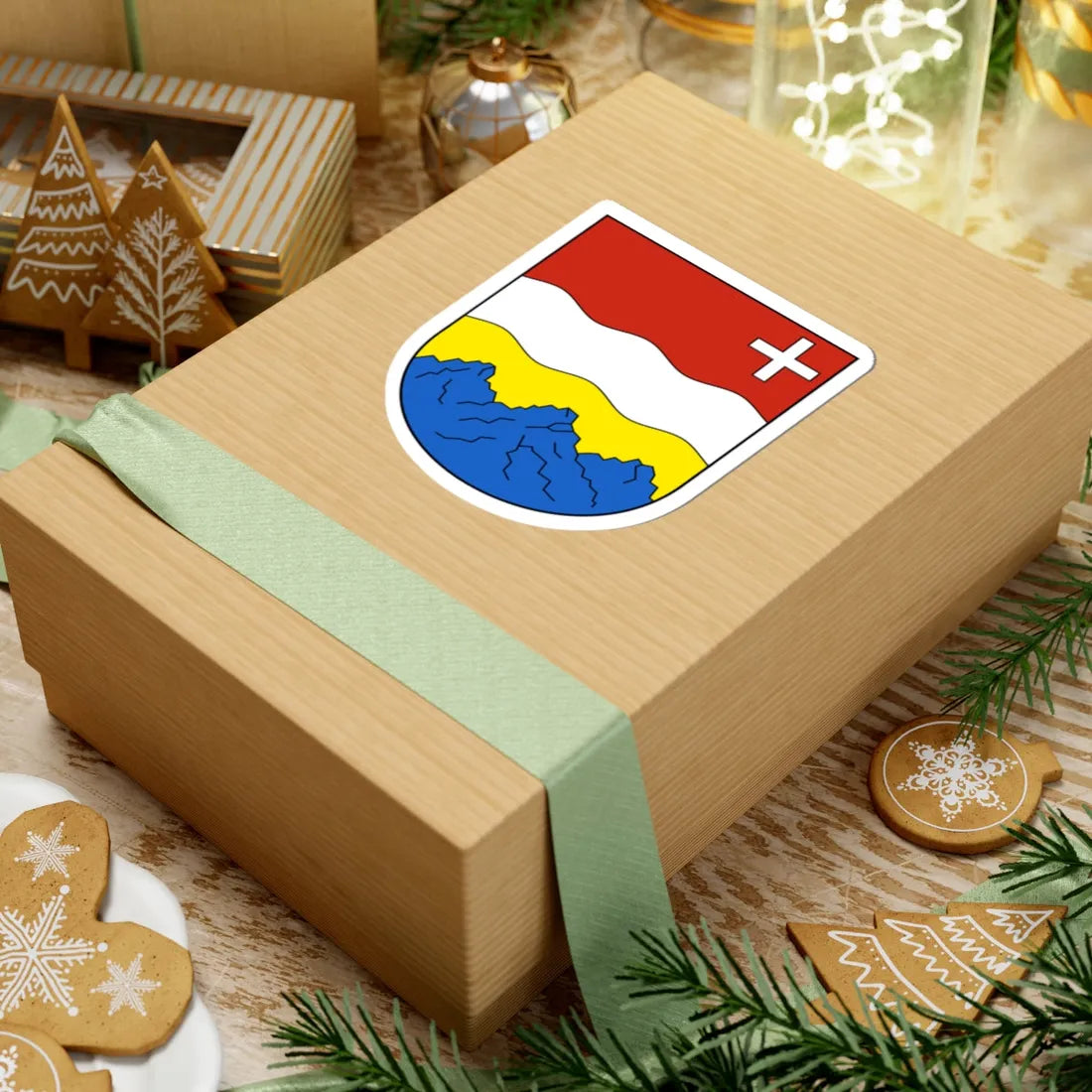 Muotathal-blazon (Switzerland) (Coat of Arms) STICKER Vinyl Kiss-Cut Decal - The Sticker Space