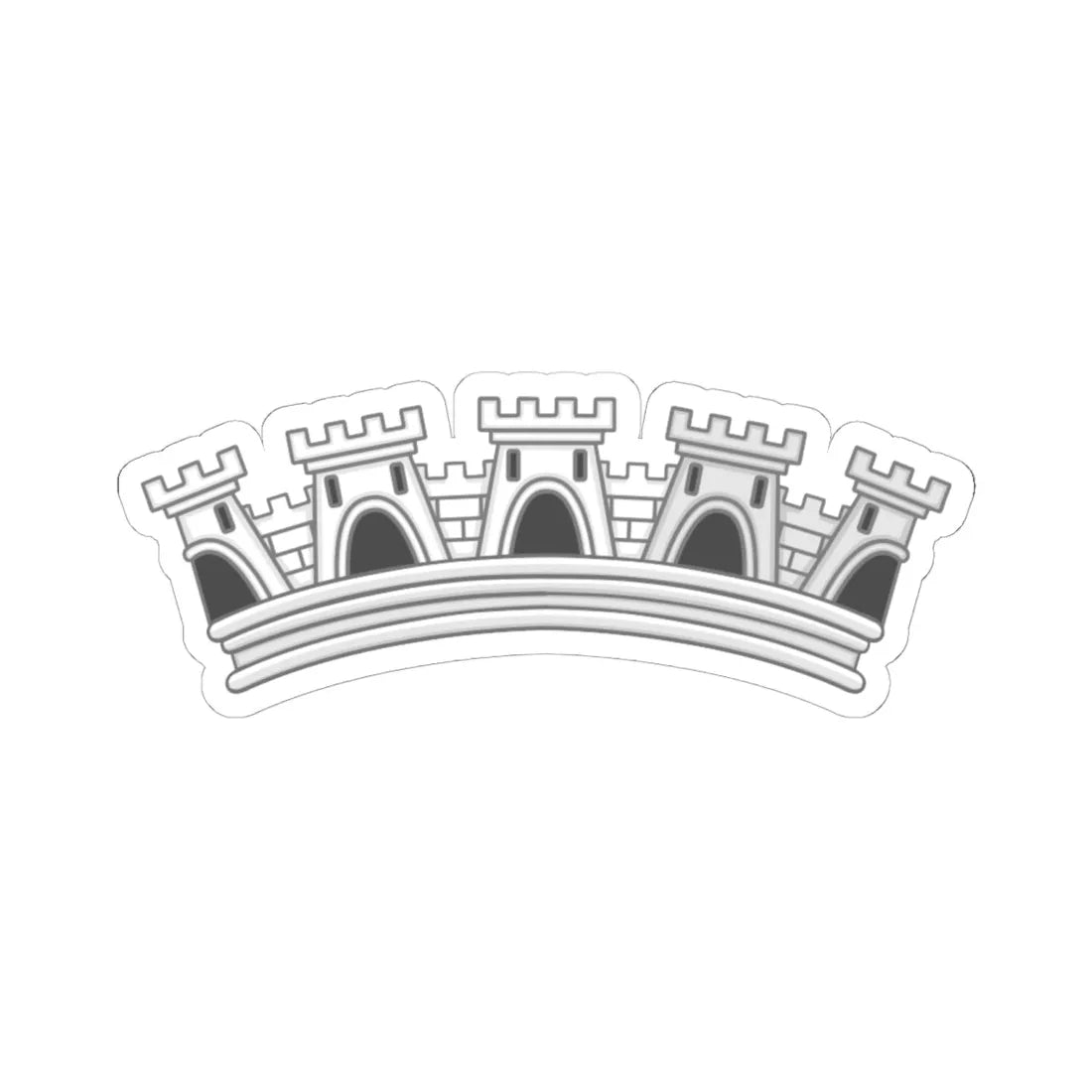 Mural Crown of City - Portugal (Portugal) (Coat of Arms) STICKER Vinyl Kiss-Cut Decal 6 Inch White - The Sticker Space