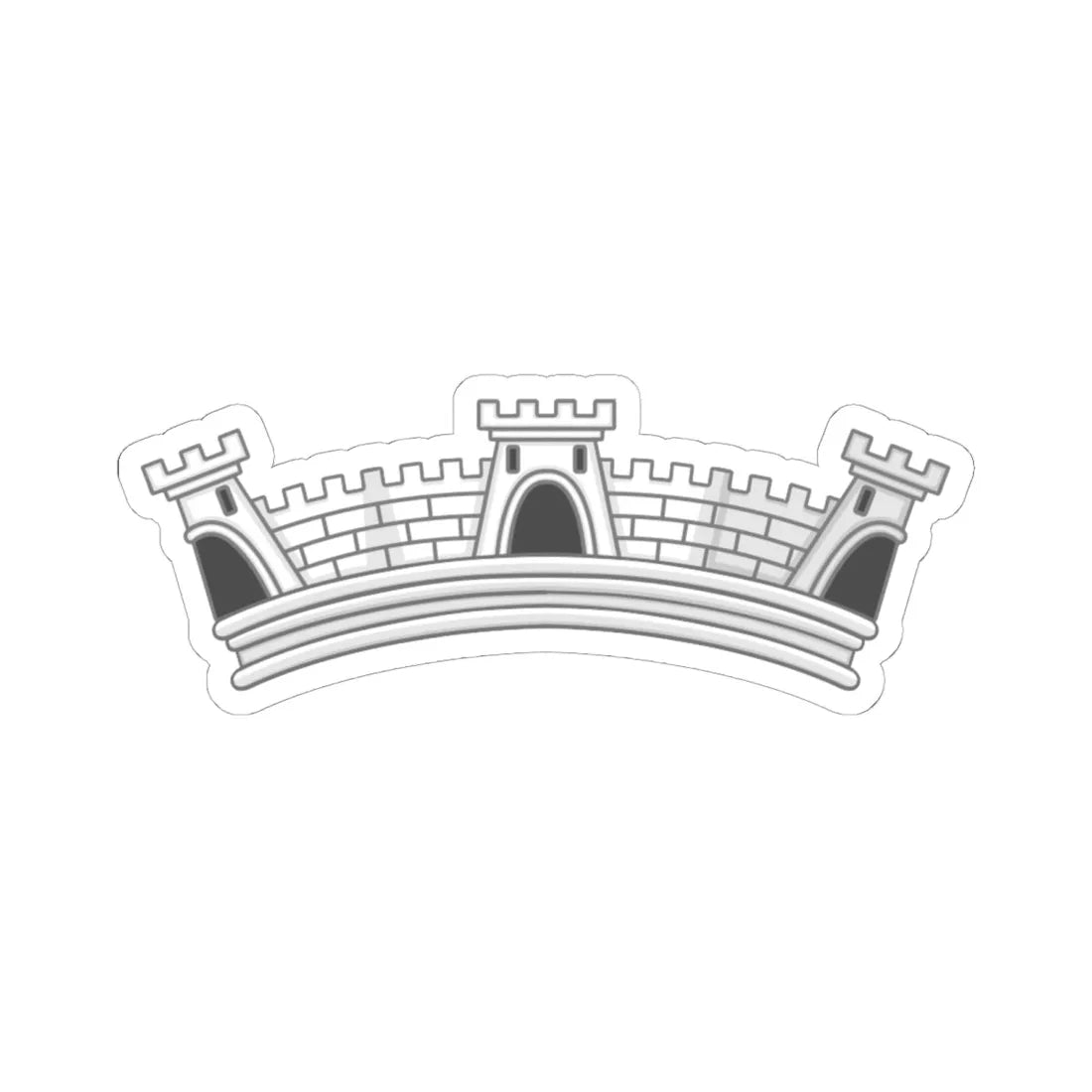 Mural Crown of Civil Parish - Portugal (Portugal) (Coat of Arms) STICKER Vinyl Kiss-Cut Decal 6 Inch White - The Sticker Space