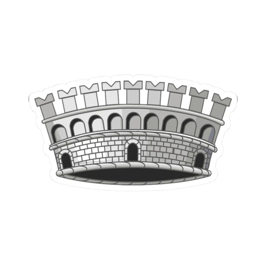 Mural Crown of Italian Comune New Variant (Italy) (Coat of Arms) STICKER Vinyl Kiss-Cut Decal 2 Inch White - The Sticker Space