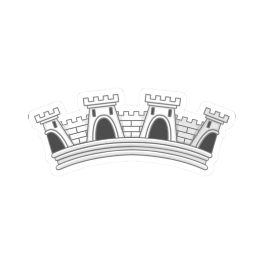 Mural Crown of Town - Portugal (Portugal) (Coat of Arms) STICKER Vinyl Kiss-Cut Decal 2 Inch White - The Sticker Space