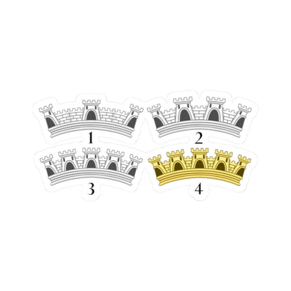 Mural Crowns - Portugal (Portugal) (Coat of Arms) STICKER Vinyl Kiss-Cut Decal 2 Inch White - The Sticker Space