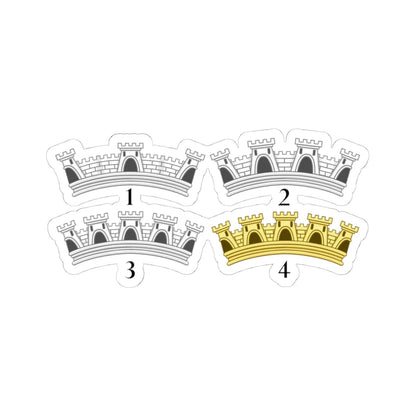 Mural Crowns - Portugal (Portugal) (Coat of Arms) STICKER Vinyl Kiss-Cut Decal 4 Inch White - The Sticker Space