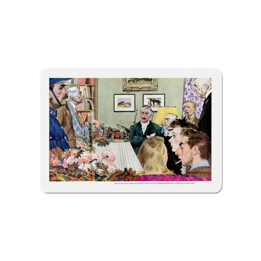 Murder At Pigeonsford House, 1942 (Magazine Illustration) Refrigerator Magnet-6 × 6"-The Sticker Space