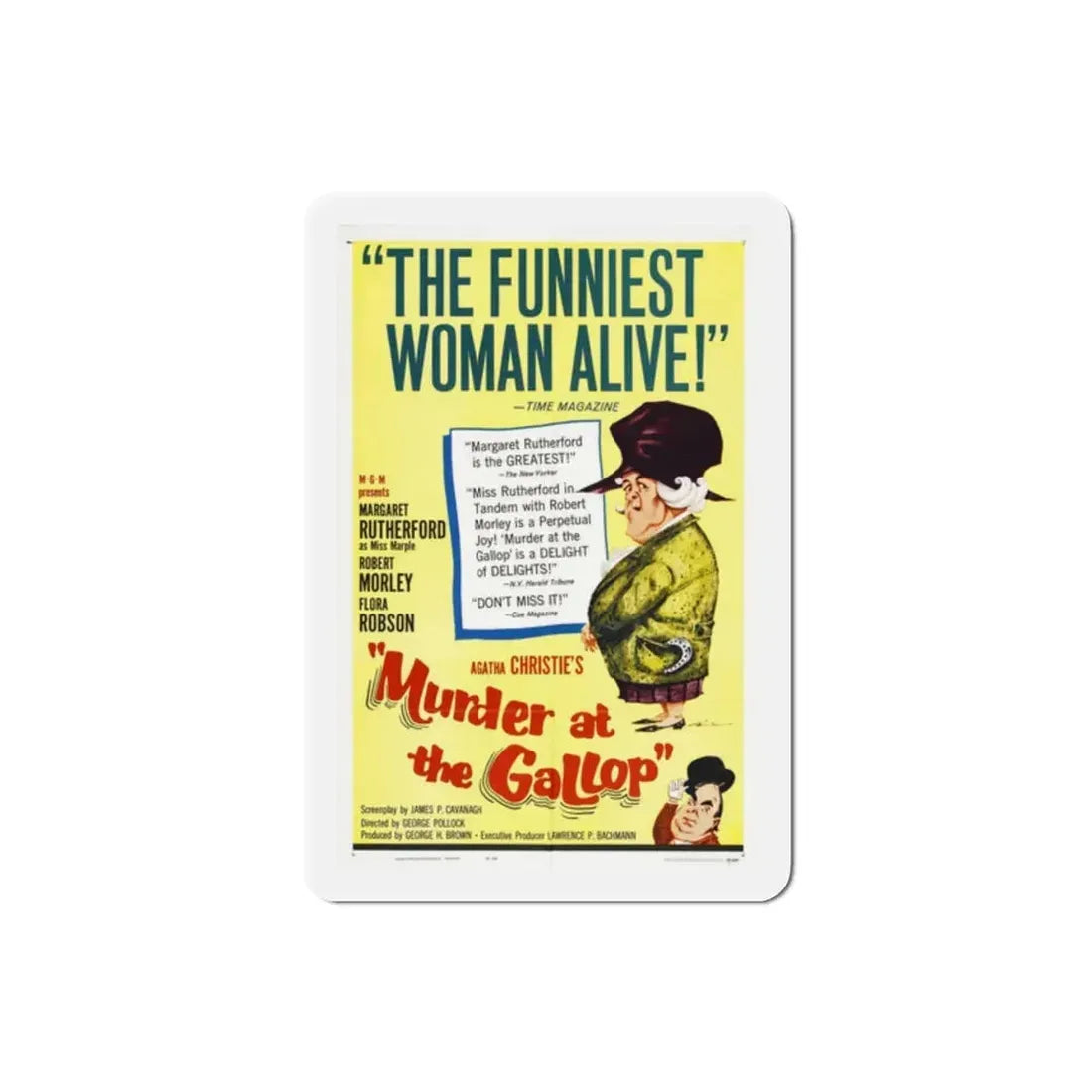 Murder at the Gallop 1963 Movie Poster Refrigerator Magnet 2 Inch - The Sticker Space